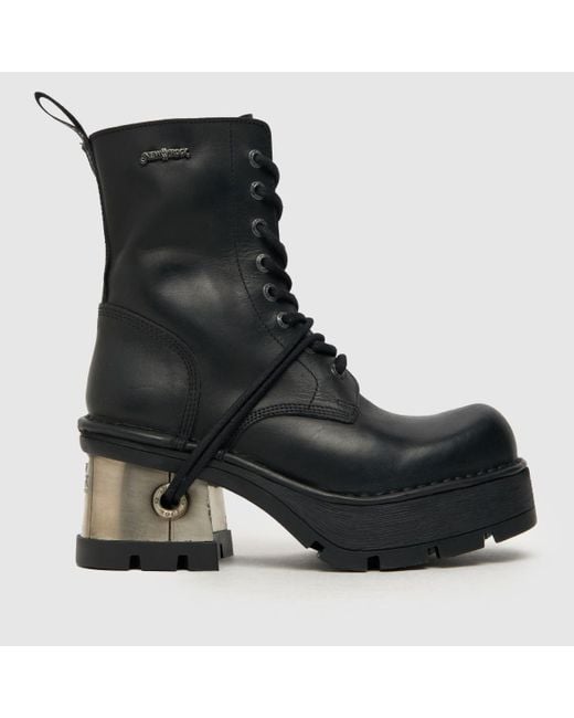 New Rock Black Heeled