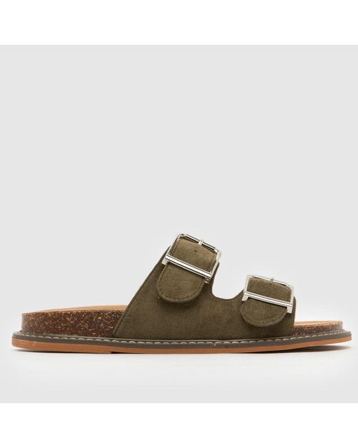 Schuh Green Tamika Buckle Footbed Sandals