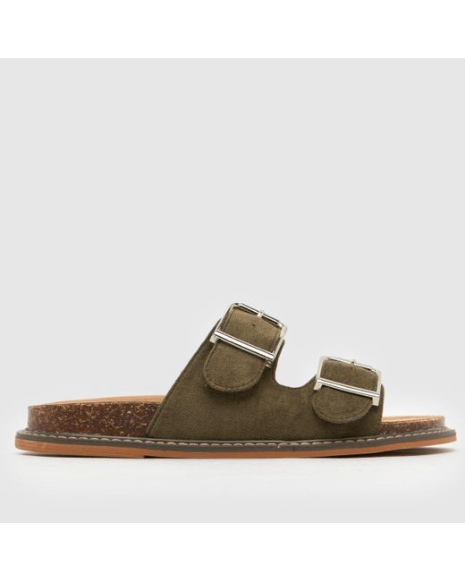 Schuh Green Tamika Buckle Footbed Sandals