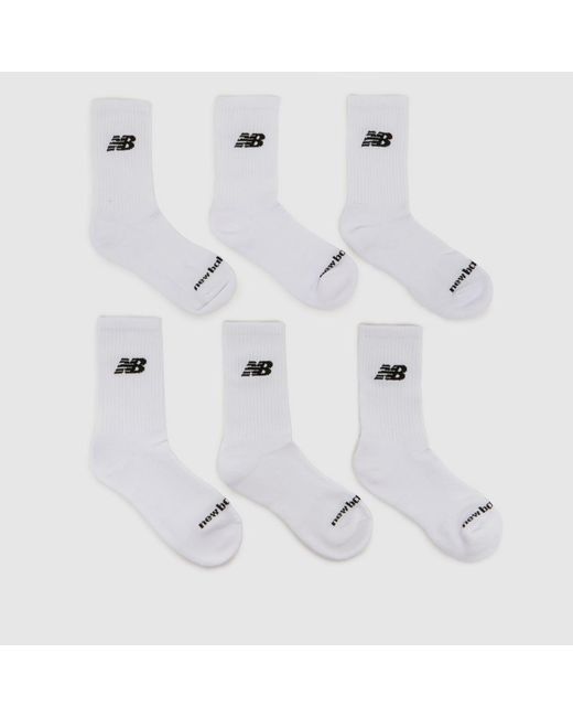 New Balance White Everyday Midcalf Socks 6 Pack