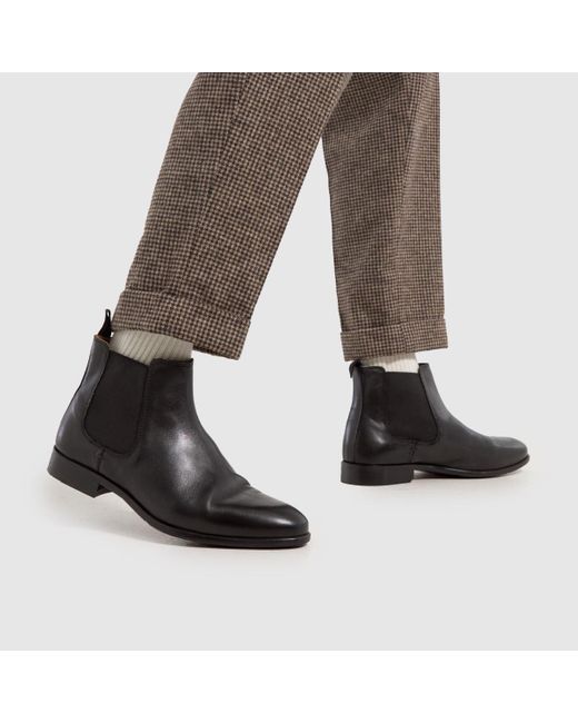 Schuh Black Dominic Leather Chelsea Boots In for men