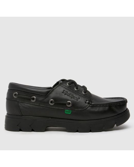 Kickers Black Lennon Boat Shoes In for men