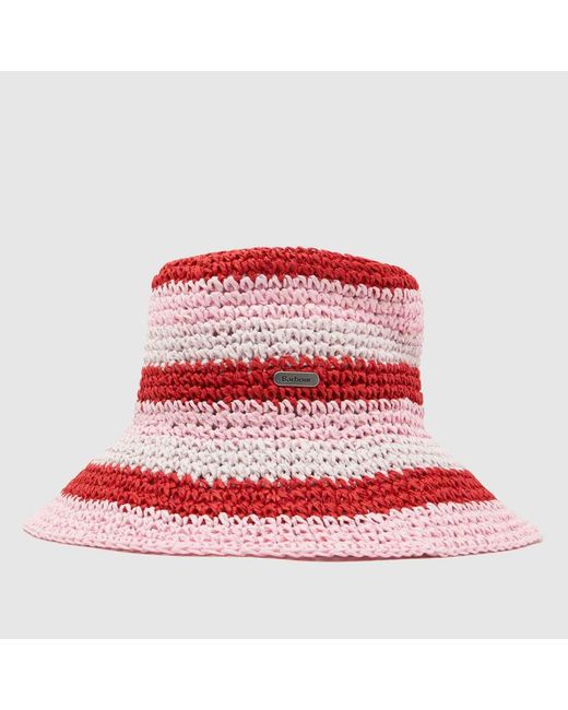 Barbour Red Esther Crochet Hat