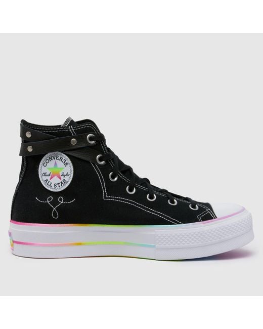 Converse Black All Star Lift Hi Pride Trainers In for men