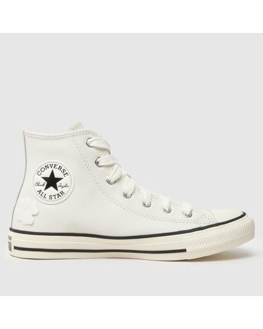 Converse White All Star Hi Leather 3D Flowers Trainers