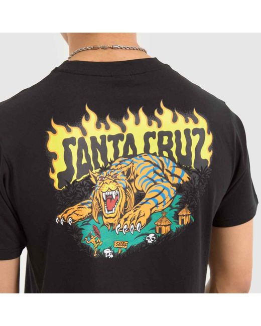 Santa Cruz Black Salba Tiger Redux T-shirt In for men