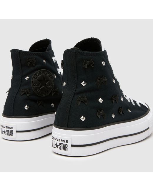 Converse Black All Star Lift Hi Stud Trainers