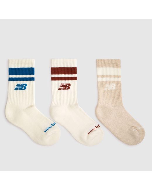 New Balance Multicolor Stripe Midcalf Socks 3Pk