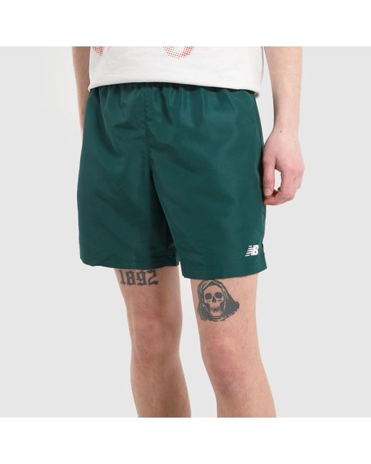 New Balance Green 7 Inch Woven Shorts In for men
