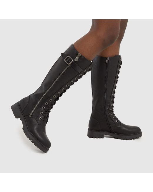 Blowfish Black Ladies Rias Lace Knee High Boots