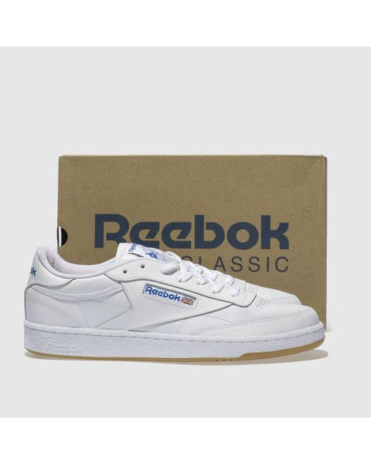 reebok cream & navy club c 85 mu shoes
