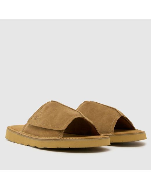 Clarks Brown Solsbury Slide Sandals for men