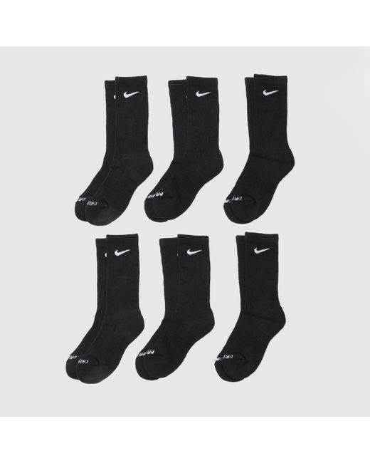 Nike Black Crew Socks 6 Pack