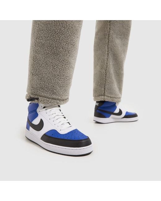 Nike Blue Court Vision Mid Trainers In for men