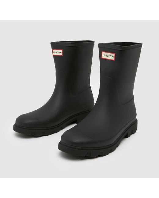 Hunter Black Downpour Short Boots for men
