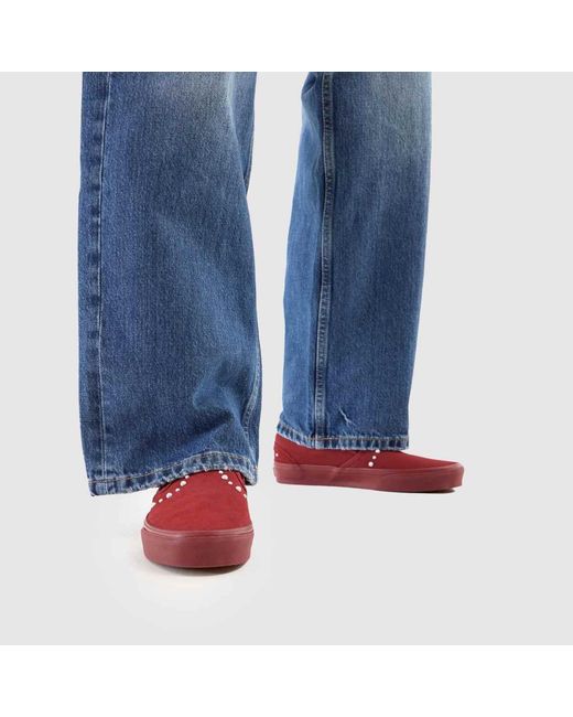 Vans Red Classic Slip On Trainers