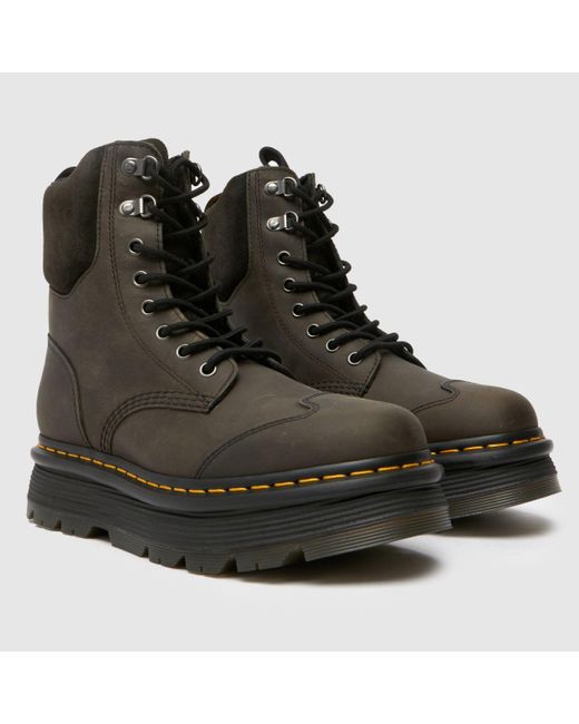 Dr. Martens Black Zebzag 8 Tie Boots
