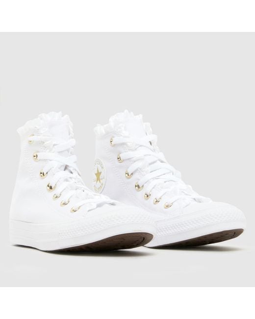 Converse White All Star Hi Ruffles Trainers