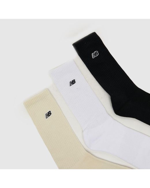 New Balance White Small Logo Crew Socks 6 Pack