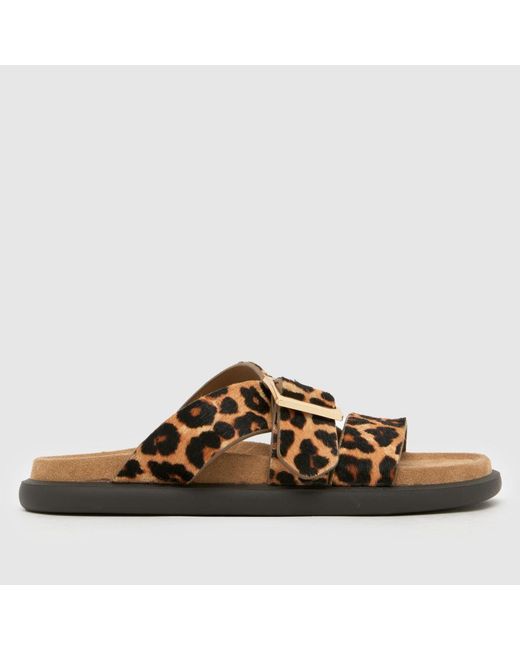 Schuh Brown Tear Leather Footbed Sandals