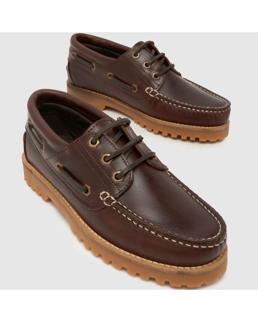 Schuh Brown Lovington Leather Boat Flats