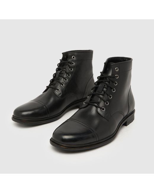 Schuh Black Deacon Leather Lace Boots In for men