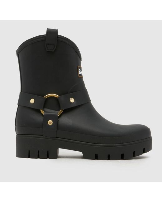 Barbour Black Elley Harness Wellington Boots