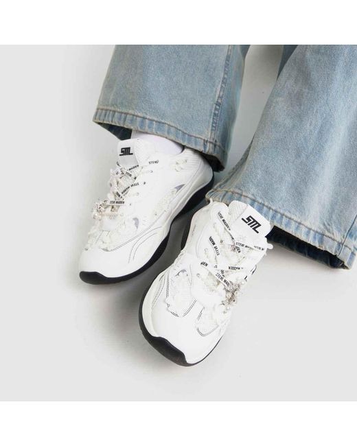 Steve Madden White Premio Applique Trainers