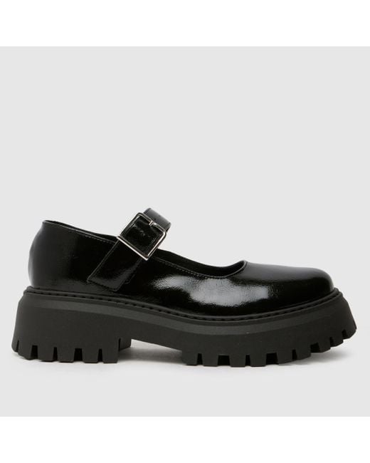 Schuh Black Lash Chunky Mary Jane Flats