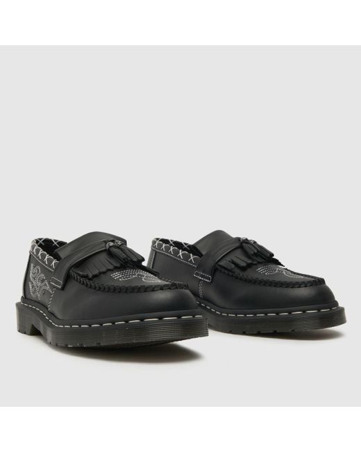 Dr. Martens Black Adrian Gothic Loafer Shoes In for men