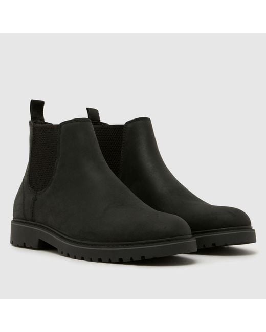 Schuh Black Dane Leather Chelsea Boots for men