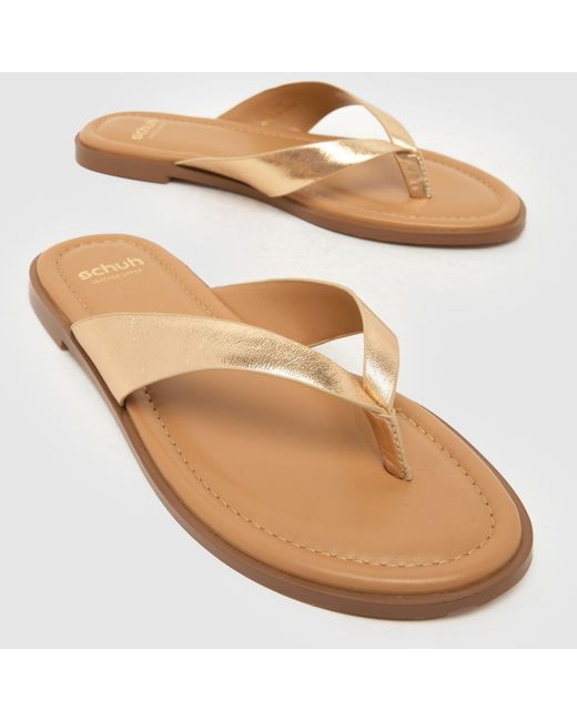 Schuh Natural Thailand Leather Toe Post Sandals
