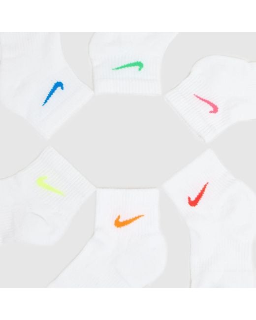 Nike White Everyday Ankle Socks 6 Pk