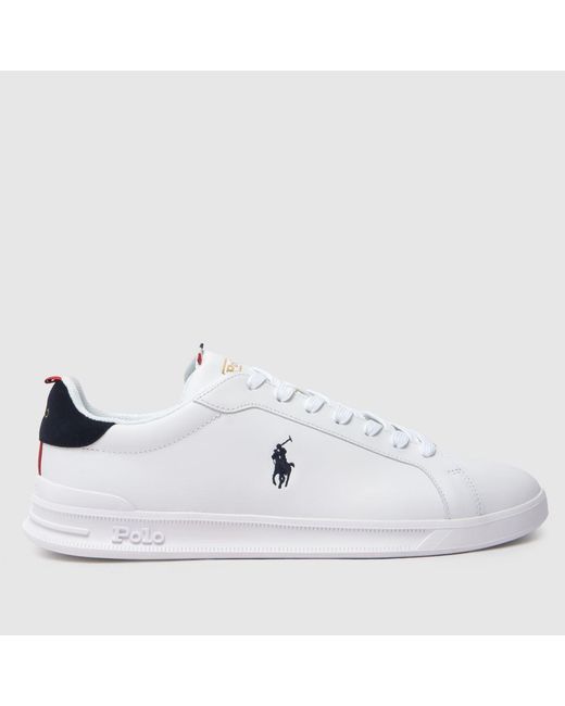 Polo Ralph Lauren White Heritage Court Trainers for men