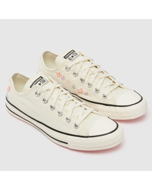Converse White All Star Ox Little Florals Trainers In