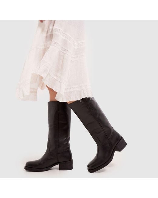 Schuh Black Damari Leather Pull On Boots