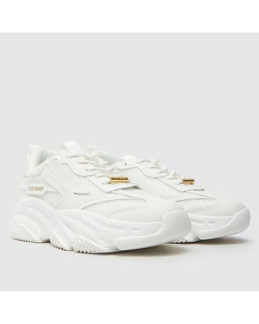 Steve Madden White Possession Trainers