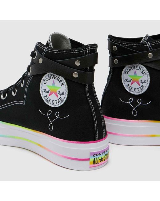 Converse Black All Star Lift Hi Pride Trainers In for men
