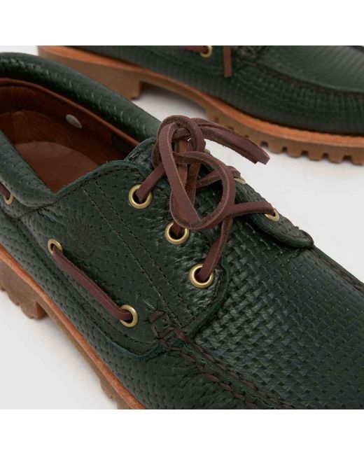 Timberland Green Authentic Boat Shoes for men