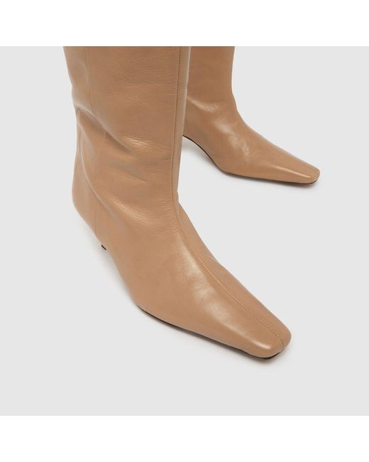 Schuh Brown Darce Leather Wide Leg Knee Boots