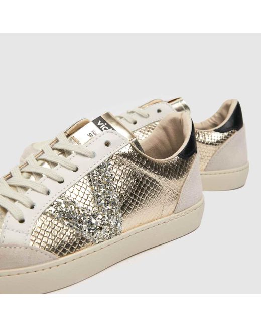 Victoria Multicolor Berlin Trainers In White & Gold