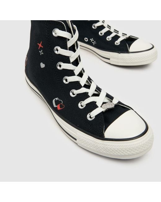 Converse Black All Star Hi Y2k Heart Trainers In