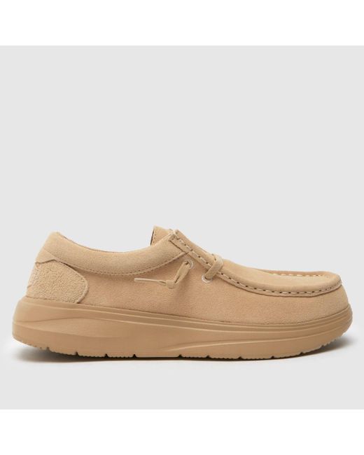 HeyDude Natural Wally Comf Suede Trainers for men