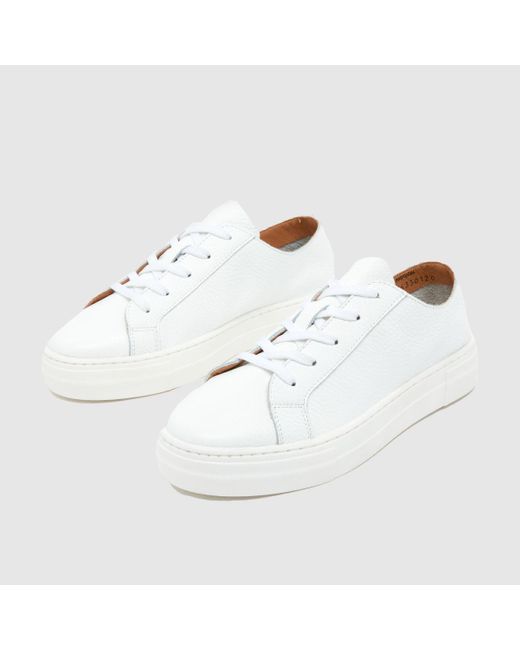 Schuh White Millie Leather Lace Up Trainer Trainers