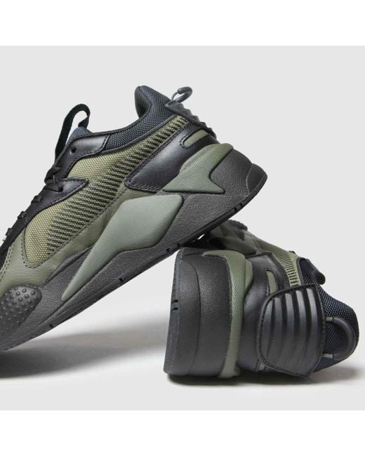 PUMA Black & Green Rs-x Winterized Trainers for men