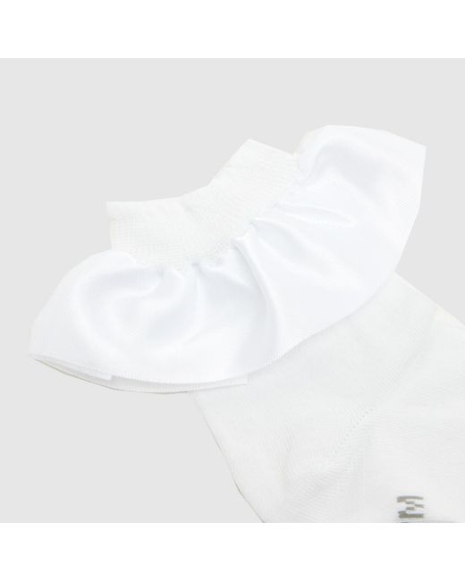 Dr. Martens White Dr Martens Satin Frill Socks