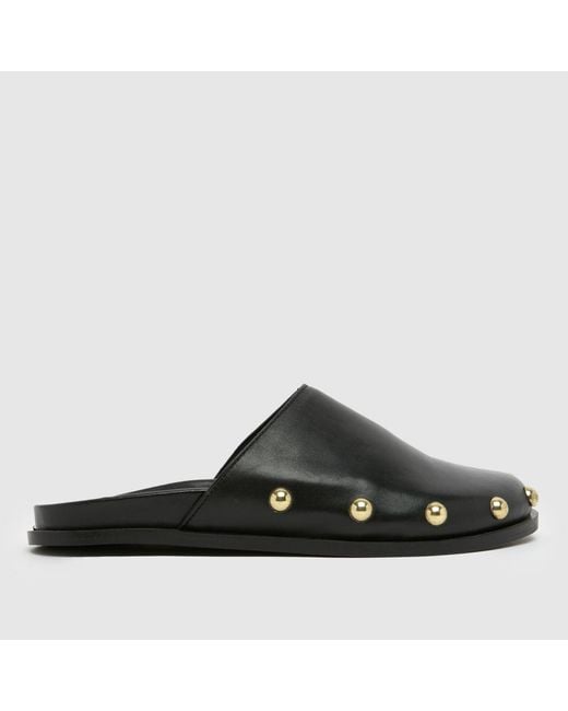 Schuh Black Teale Studded Clog Sandals