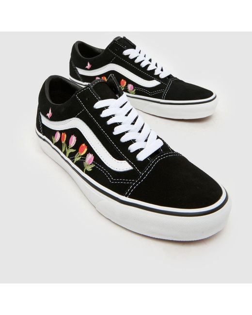 Vans Black Old Skool Tulips Trainers