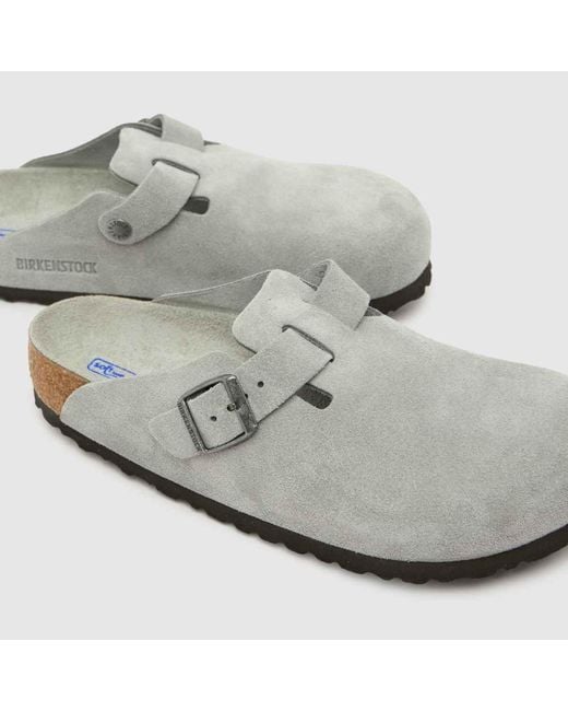 Birkenstock Gray Boston Soft Footbed Clog Sandals