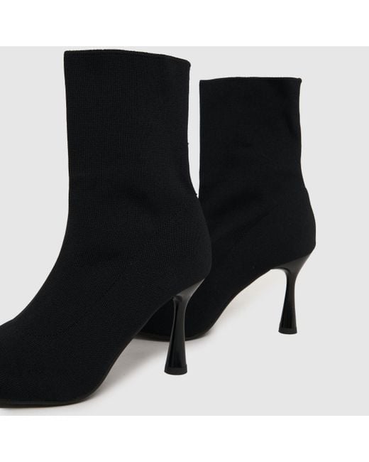 Schuh Black Bravo Knit Sock Ankle Boots In